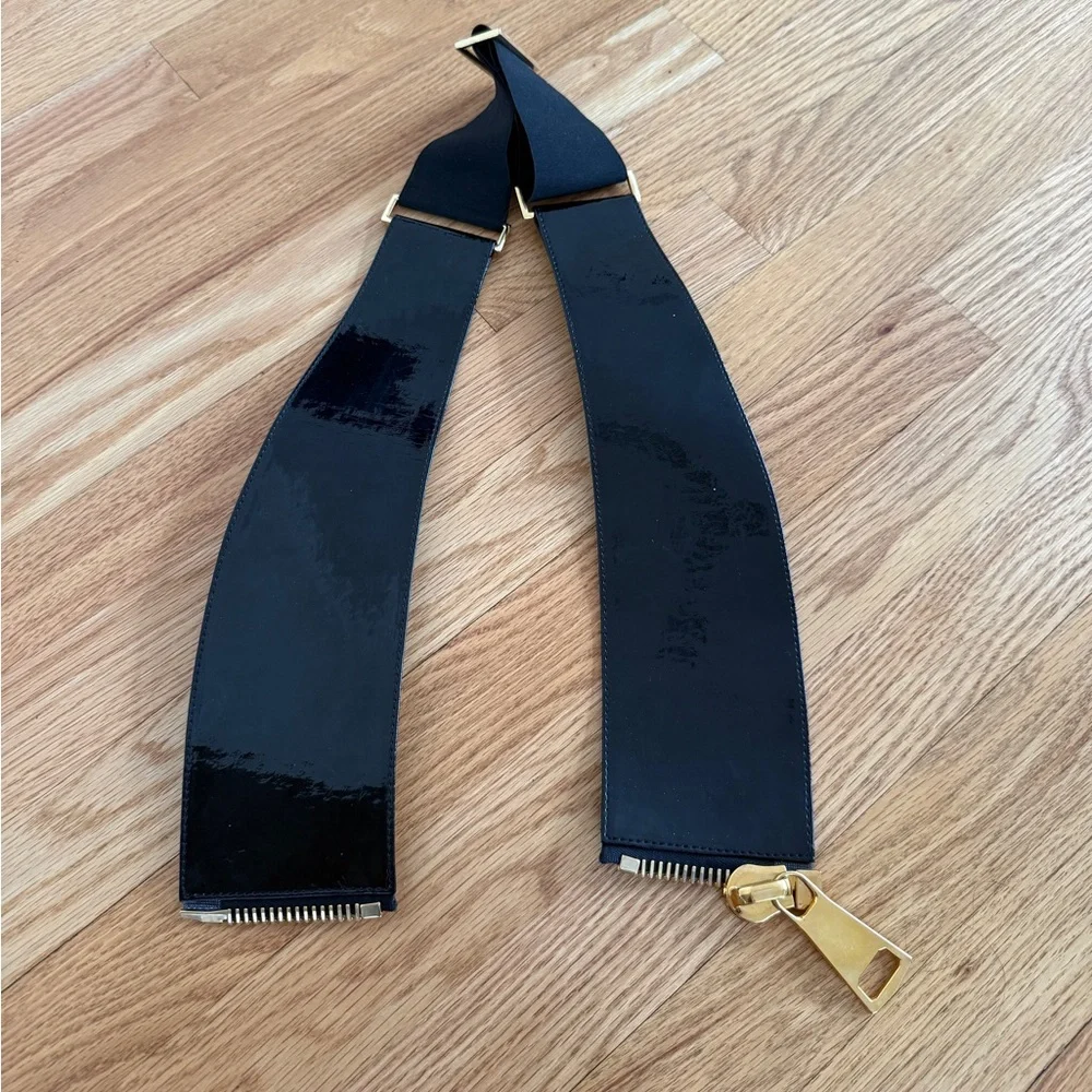 Black zipper detail belt Suzi Roher size L - Picture 3 of 3